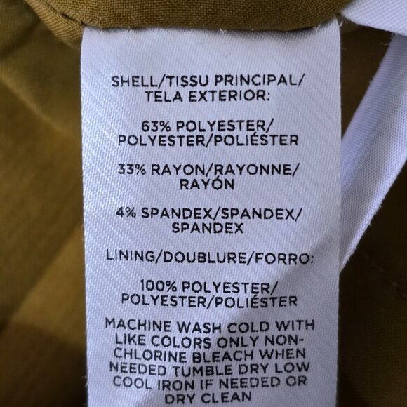 ANN TAYLOR DARK MUSTARD YELLOW SHORT SLEEVE SHEATH DRESS LINED SIZE 0 NWOT - Picture 4 of 6